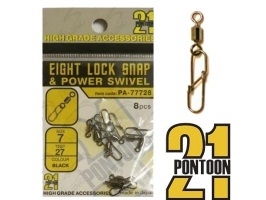 Вертлюг с застежкой Pontoon21 Eight Lock Snap &amp; Power Swivel