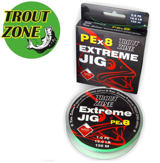 Trout Zone Extreme Jig X8 150m Fluo Green