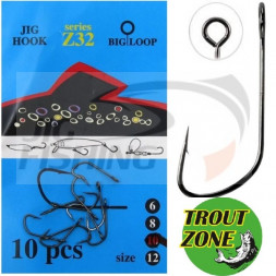 Одинарные крючки Trout Zone JIg Hook Z32 #10
