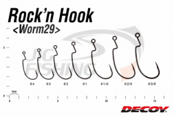 Офсетный крючок Decoy Worm 29 Rockn Hook #1/0