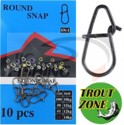 Застежка Trout Zone Round Snap SN-1 #0 11kg (10шт/уп)