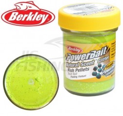 Паста форелевая Berkley Natural Scent Trout Bait 50gr Chartreuse Glitter Pellets