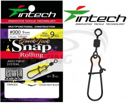 Застежка Intech Quick Lock Snap Matt Black Rolling #0 18kg (5шт/уп)