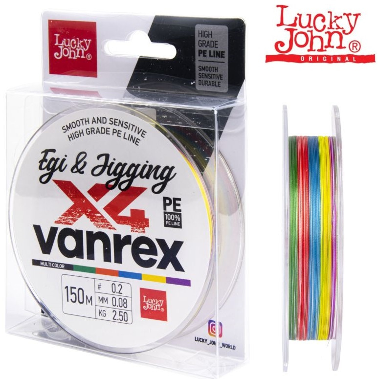 Lucky John Vanrex Egi & Jigging х4 Braid 150m Multicolor