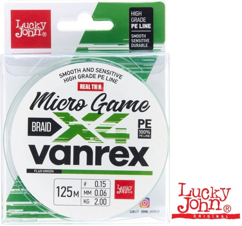 Lucky John Vanrex X4 Braid Micro Game 125m Fluo Green