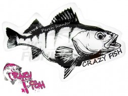 Наклейка Crazy Fish Perch Hunter 70x43mm Black White