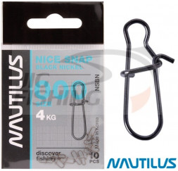 Застежка Nautilus Nice Snap Black Nickel #000 4kg (10шт/уп)
