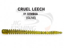 Мягкие приманки Crazy Fish Cruel Leech 2&quot; #01 Olive