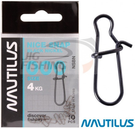 Застежка Nautilus Nice Snap Black Nickel #0 12kg (10шт/уп)