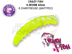 Мягкие приманки Crazy Fish MF H-Worm Floating 1.65&quot; #06 Chartreuse (Сheese)