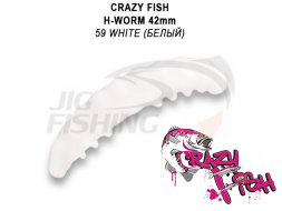Мягкие приманки Crazy Fish MF H-Worm Floating 1.65&quot; #59 White (Сheese)