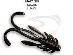 Мягкие приманки Crazy Fish Allure 1.6&quot;   51 Black