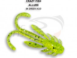 Мягкие приманки Crazy Fish Allure 1.6&quot;   54 Green Acid