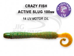 Мягкие приманки Crazy Fish Active Slug 4&quot;   14 UV Motor Oil