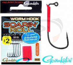 Крючки для джиг-головок Gamakatsu Soarin Roll Worm Hook #1/0 (5шт/уп)