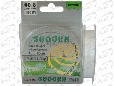 Леска монофильная HitFish Shogun 150m Clear #0.8 0.148mm 2.78kg
