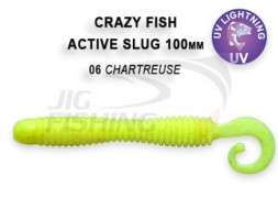 Мягкие приманки Crazy Fish Active Slug 4&quot;   06 Chsrtreuse