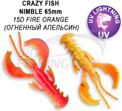 Мягкие приманки Crazy Fish  Nimble 2.5&quot; #15D Fire Orange