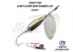 Блесна вращ. Crazy Fish Slim Flicker Deep Runner 3.5гр/#2