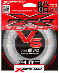 Флюорокарбон YGK X-Braid Red Ocean V6 Fluorocarbon 100m #1.75 0.220mm