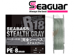 Шнур Seaguar R18 Seabass Stealth Gray PE X8 Braid 200m #0.6 0.128mm 4.95kg