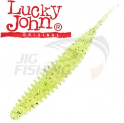 Мягкие приманки Lucky John Trick Ultra Worm 2&quot; #S15 Chartreuse Red