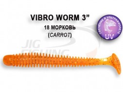 Мягкие приманки Crazy Fish Vibro Worm 3&quot; #18 Carrot