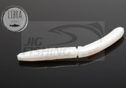 Силиконовые приманки Libra Lures Fatty D Worm 65mm #004 Silver Pearl