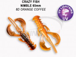 Мягкие приманки Crazy Fish  Nimble 2.5&quot; #8D Orange Coffee
