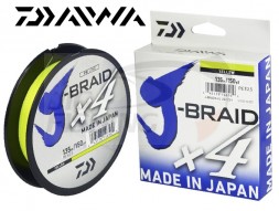 Шнур Daiwa J-Braid PE X4 135m Yellow #0.6 0.10mm 3.8kg