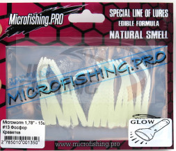Мягкие приманки Microfishing Pro MicroWorm 1.9&quot; #13 Светонакопительный Glow