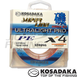 Шнур Kosadaka Super Line PE X4 Ultralight Pro Orange 110м 0.04mm 2.7kg