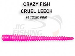 Мягкие приманки Crazy Fish Cruel Leech 2&quot; #76 Toxic Pink