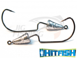 Джиг-головки HitFish Crowned Offset Mini на офсетном крючке #1 2.2gr
