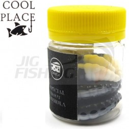 Мягкие приманки Cool Place личинка Maggot 1.2&quot; #Black White