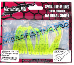 Мягкие приманки Microfishing Pro MicroWorm 1.9&quot; #47 Glow Шартрез звезда