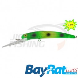 Воблер BayRat Lures Long Deep 130F 13.2gr #Glow Green Frog