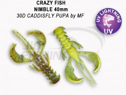 Мягкие приманки Crazy Fish  Nimble 2.5&quot; #30D Caddisfly Pupa