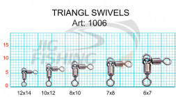Вертлюжок Fish Season 1006 Triangle Swivels #8x10 14kg (7шт/уп)