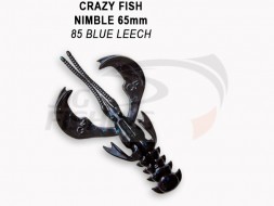 Мягкие приманки Crazy Fish  Nimble 2.5&quot; #85 Blue Leech