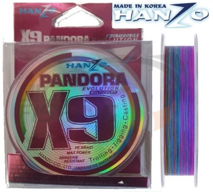 Шнур Hanzo Pandora Evolution x9 200м Multicolor #2.5 0.26mm 18.2kg