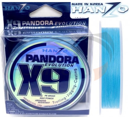 Шнур Hanzo Pandora Evolution x9 150m Blue #1 0.17mm 9.6kg