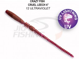 Мягкие приманки Crazy Fish  Cruel Leech 4&quot; #12 Ultraviolet