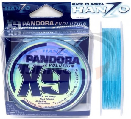 Шнур Hanzo Pandora Evolution x9 200m Blue #1.5 0.21mm 14.1kg