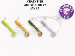 Мягкие приманки Crazy Fish Activ Slug 2&quot; Mix 86