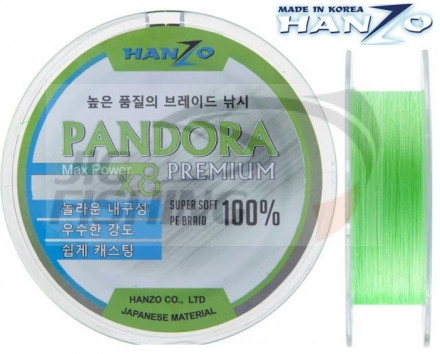 Шнур Hanzo Pandora Premium X8 150m Flash Green #0.6 0.13mm 7.3kg