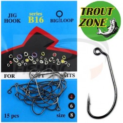 Крючок Trout Zone Jig Hook B16 #4 (15шт/уп)