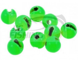 Вольфрамовые головки с вырезом Trout Green 2.4mm 0.1gr (5шт/уп)