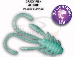 Мягкие приманки Crazy Fish Allure 1.6&quot; 90 Blue Glowing