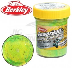 Паста форелевая Berkley Natural Scent Trout Bait 50gr Fl. Green Yellow Pellets